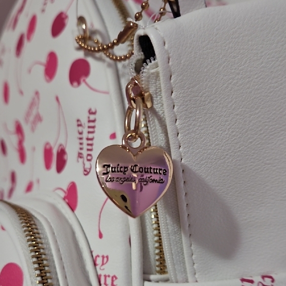 Juicy Couture Cherry Pattern Backpack in White and Pink - Picture 5 of 6